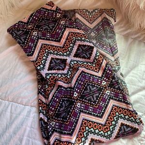 Express Aztec High Low Wrap Skirt